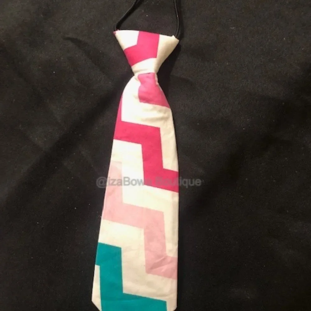 Multi Colored Chevron Print Cotton Tie T214 NWT Boutique